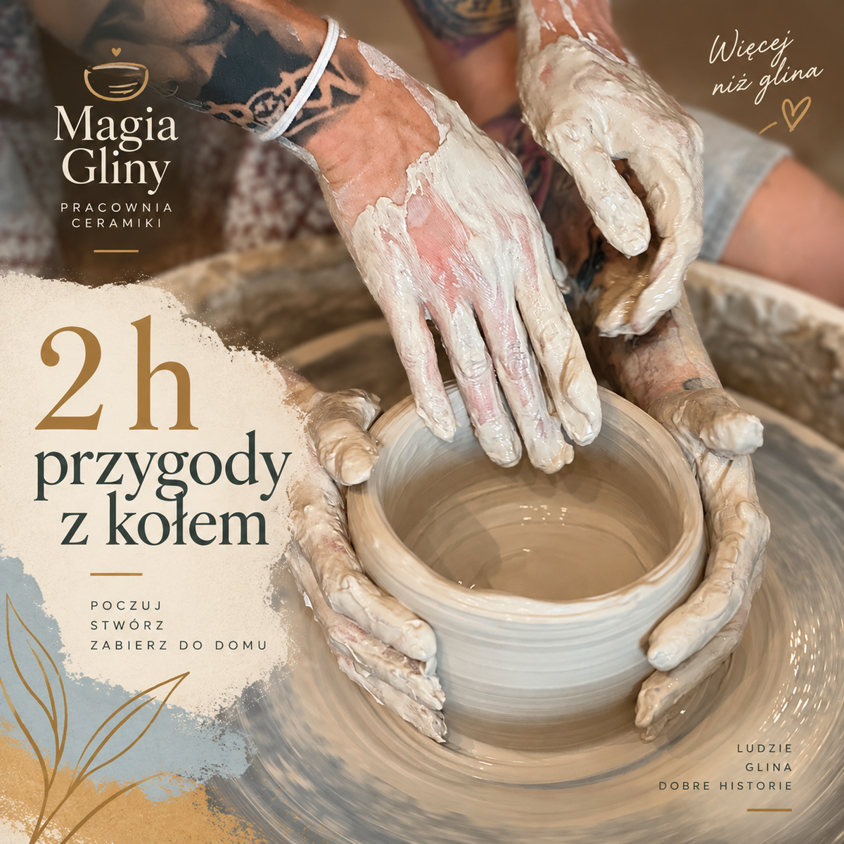 Przygoda z kołem garncarskim | 2 h z instruktorem | Magia Gliny