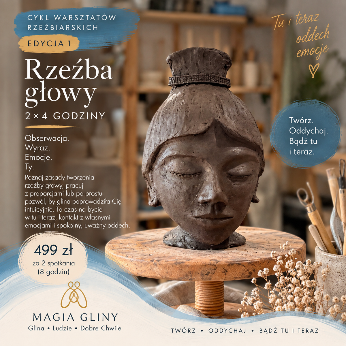 Rzeźba Głowy | Warsztaty| Magia Gliny