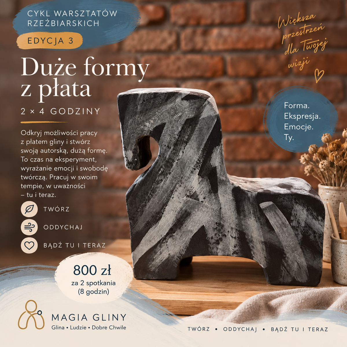 Duża Forma Rzeźba | Warsztaty | Magia Gliny